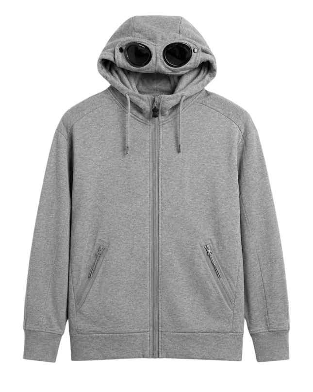 C.P. Company Grey Goggle Zip Hoodie