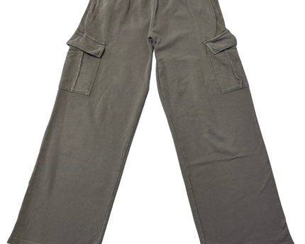 Pull&Bear Gray High-Waisted Wide Leg Cargo Sweatpants