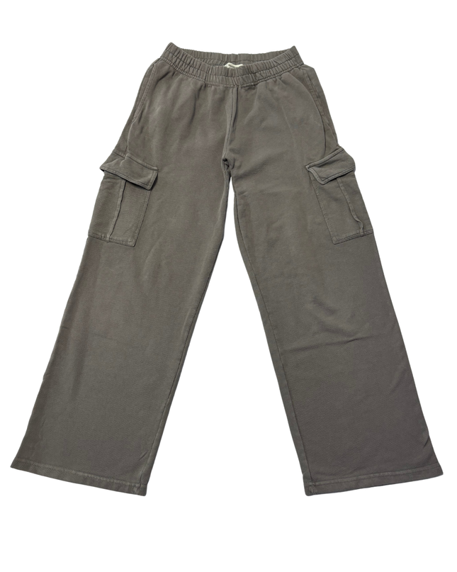 Pull&Bear Gray High-Waisted Wide Leg Cargo Sweatpants