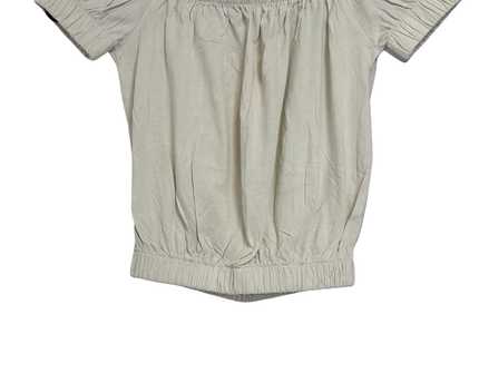 Aeropostale Off White Elasticated Smocked Crop Top