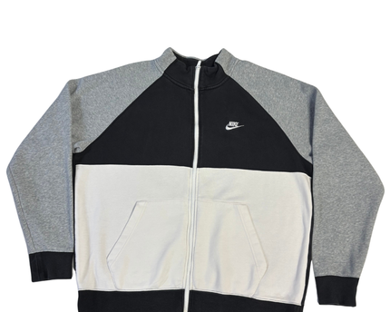 Nike Grey, Black, White Colorblock Full-Zip Sportswear Jacket