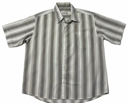 Armani Collezioni Brown Striped Short Sleeve Shirt