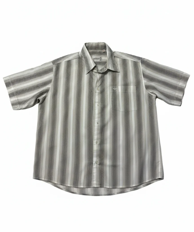Armani Collezioni Brown Striped Short Sleeve Shirt