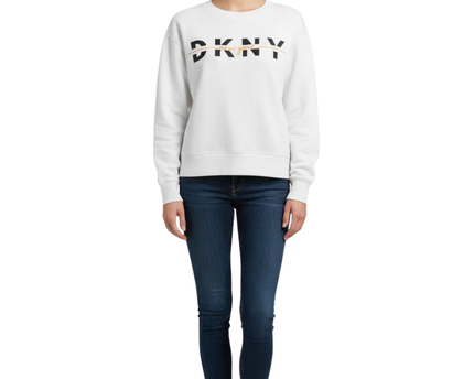 DKNY Sport White Graphic Logo Sweatshirt