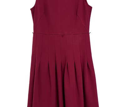 Calvin Klein Burgundy Sleeveless Pleated Fit and Flare Dress