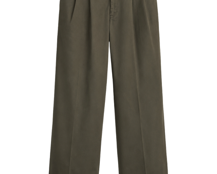Lauren Ralph Lauren Olive Green Wool Cashmere Blend Pleated Trousers