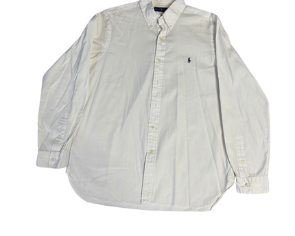Ralph Lauren White Long Sleeve Button-Down Oxford Shirt