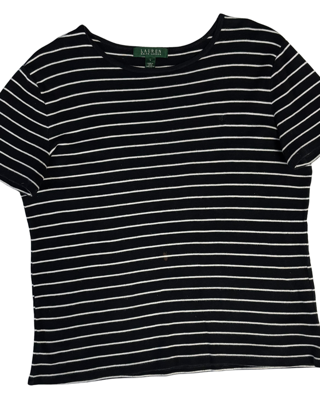 Ralph Lauren Black Striped Cotton T-Shirt