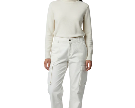 Bershka White High-Waist Cargo Utility Pants