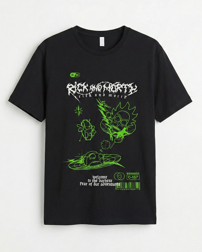Rick and Morty Black Adult Swim Graphic T-Shirt