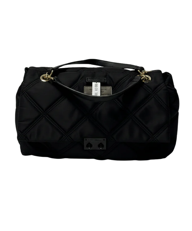 Betsey Johnson Black Quilted Flap Bag