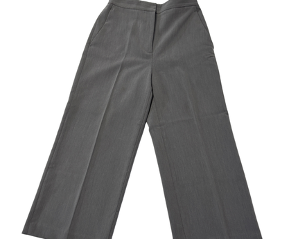 Zara Grey High-Waisted Wide-Leg Cropped Trousers