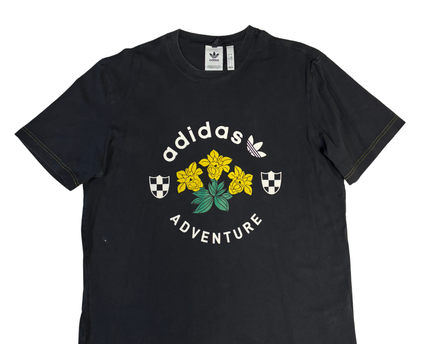 Adidas Black Adventure Floral Graphic Tee