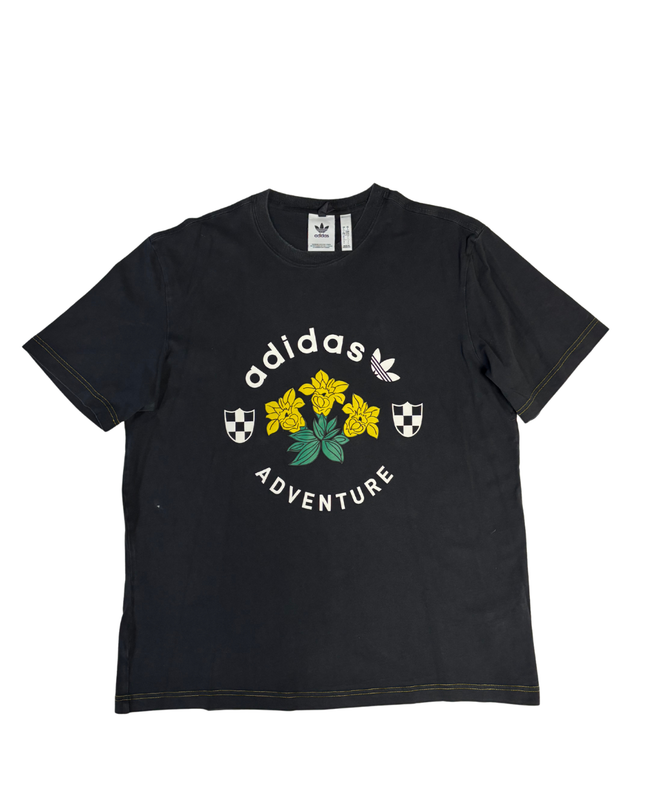 Adidas Black Adventure Floral Graphic Tee