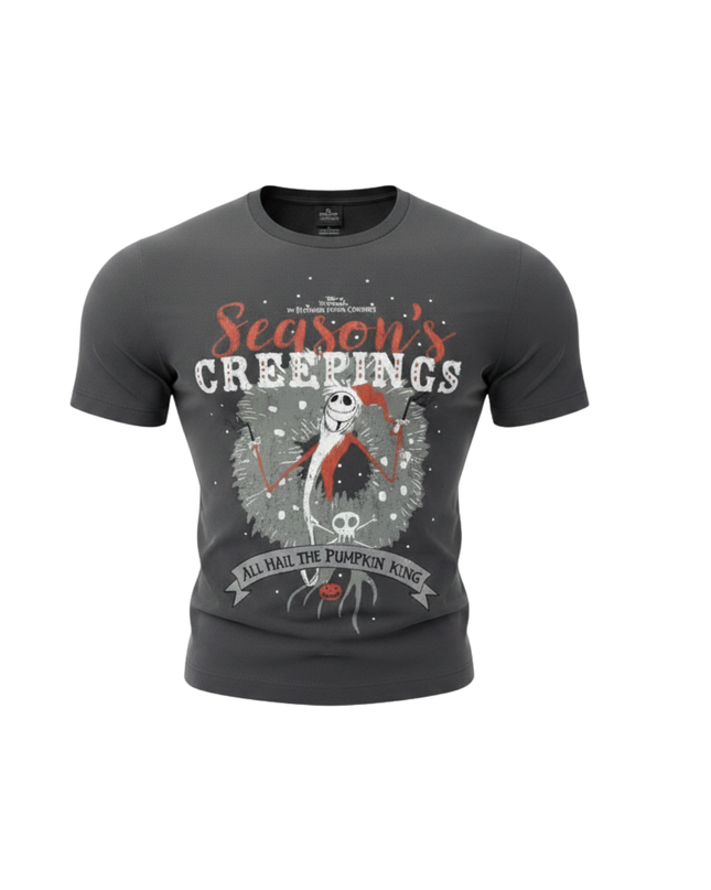 Disney Dark Grey Nightmare Before Christmas Season's Creepings Graphic Tee