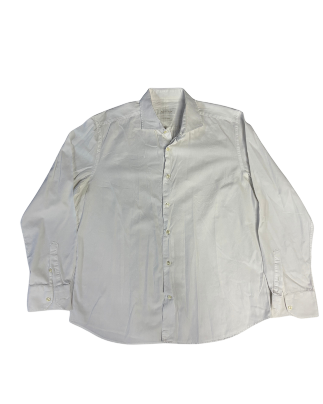 Massimo Dutti Classic White Long Sleeve Button-Down Shirt
