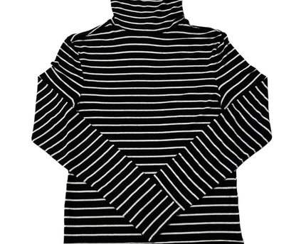 H&M Black/White Striped Turtleneck Long Sleeve Top