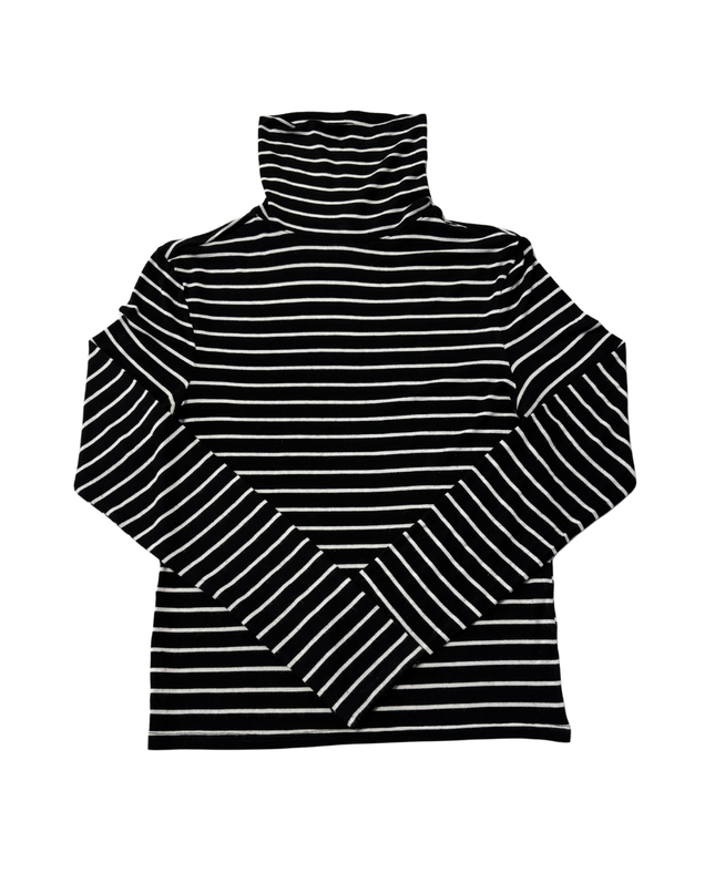 H&M Black/White Striped Turtleneck Long Sleeve Top