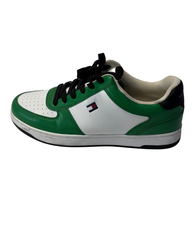 Tommy Hilfiger Green and White Men's Court Sneakers | EU 43