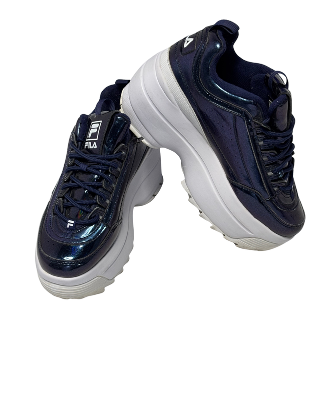 Fila Navy Blue Iridescent Disruptor Chunky Sneakers