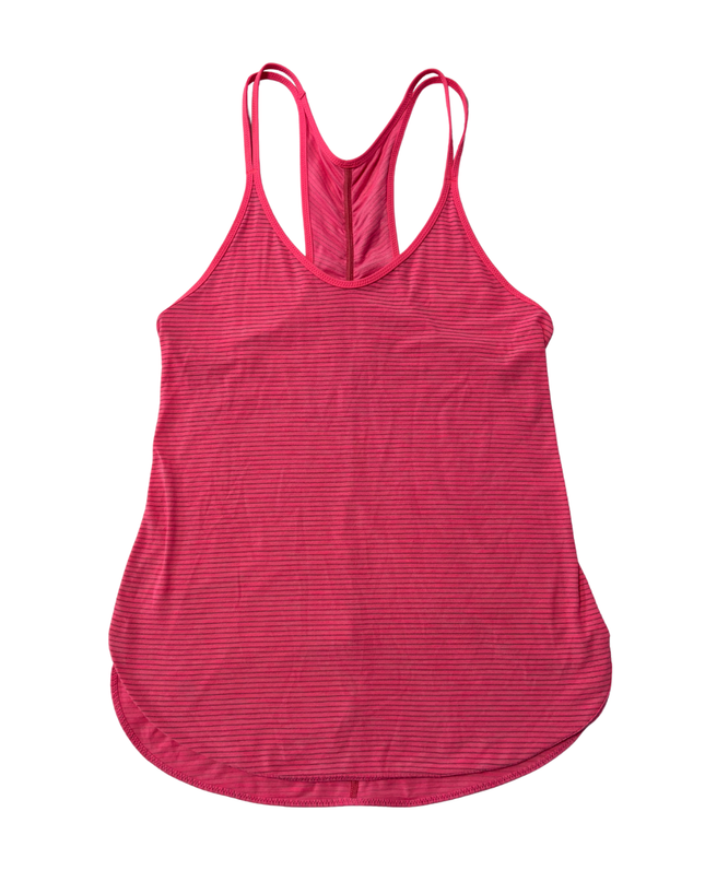 Lululemon Bright Pink Striped Racerback Activewear Tank Top
