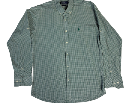 Polo Ralph Lauren Green Gingham Slim Fit Shirt