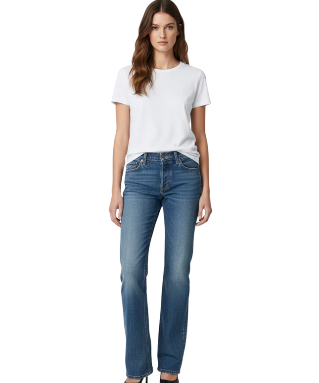 Levi's Blue 518 Straight Leg Button Fly Jeans