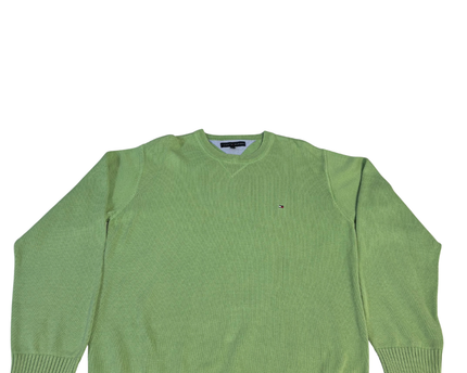 Tommy Hilfiger Classic Green Crewneck Knit Sweater