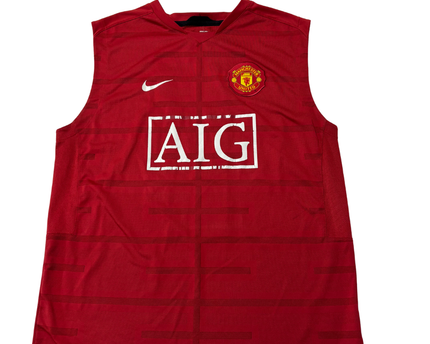 Nike Red Manchester United AIG Football Training Sleeveless Jersey