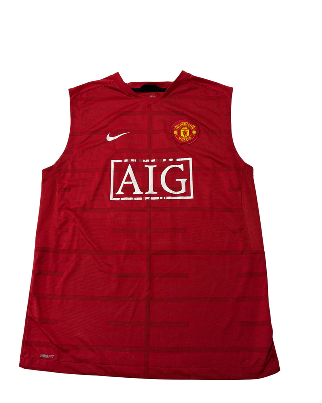 Nike Red Manchester United AIG Football Training Sleeveless Jersey
