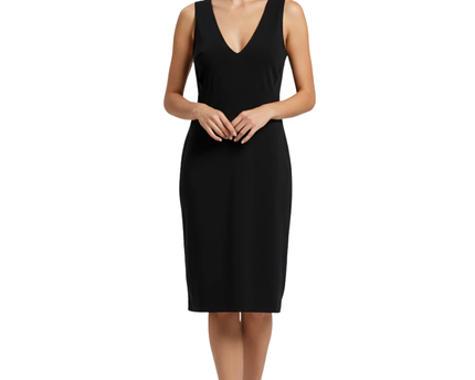 Forever 21 Black Deep V-Neck Sleeveless Mini Dress