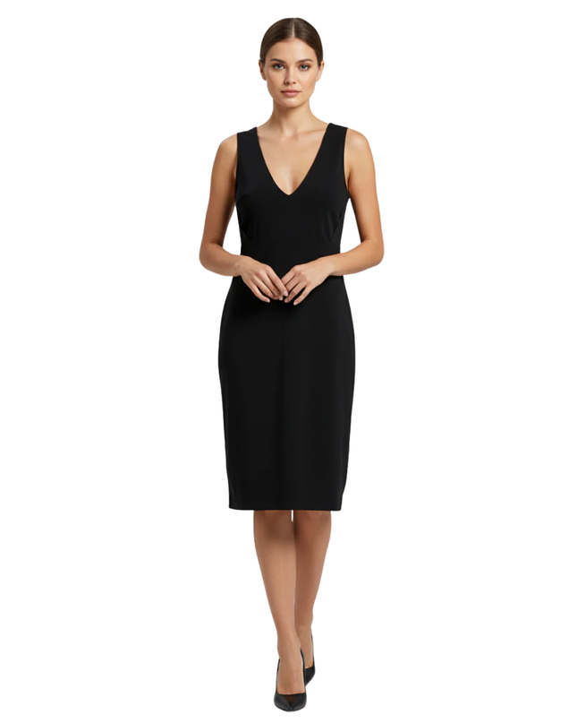 Forever 21 Black Deep V-Neck Sleeveless Mini Dress