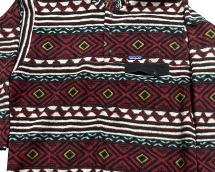 Patagonia Burgundy Geometric Pattern Synchilla Snap-T Fleece Pullover