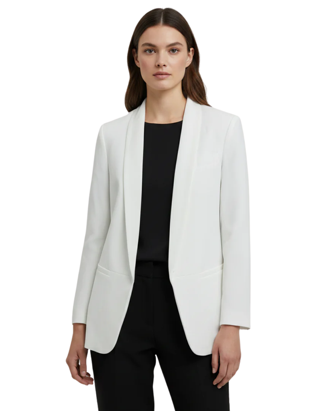 Betty Jackson. Black White Shawl Lapel Blazer