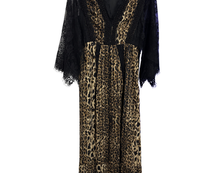 Lola Casademunt Catwalk Leopard Print Lace Maxi Dress