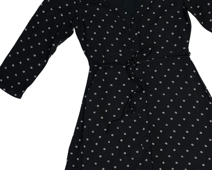 Abercrombie & Fitch Black Floral Print Button-Down Mini Dress
