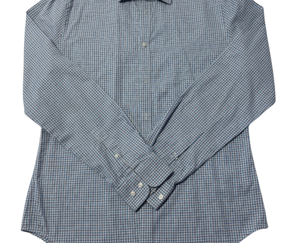 Country Road Blue Slim Fit Checked Cotton Shirt