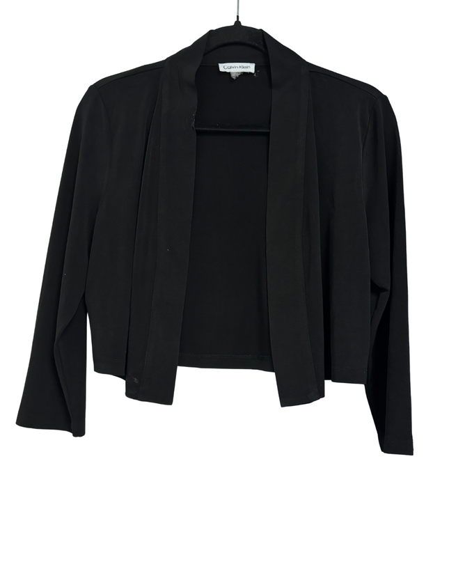 Calvin Klein Black Open-Front Cropped Cardigan Shrug