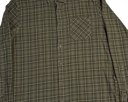 Oakley Olive Green/Yellow Plaid Long Sleeve Button-Down Shirt