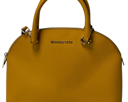 Michael Kors Yellow Saffiano Leather Dome Satchel Bag