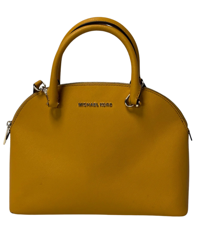 Michael Kors Yellow Saffiano Leather Dome Satchel Bag