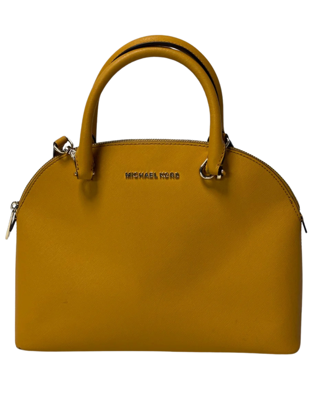 Michael Kors Yellow Saffiano Leather Dome Satchel Bag