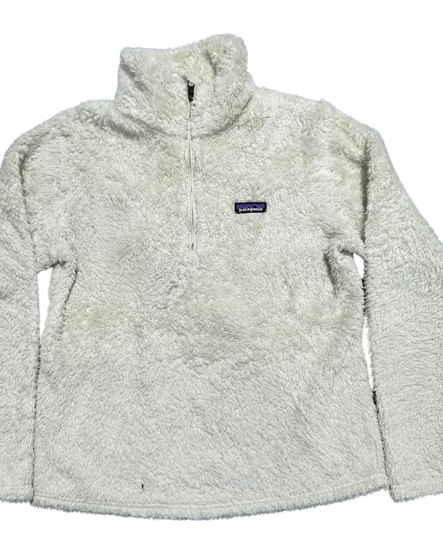 Patagonia Cream High-Pile Fleece Quarter-Zip Sweatshirt
