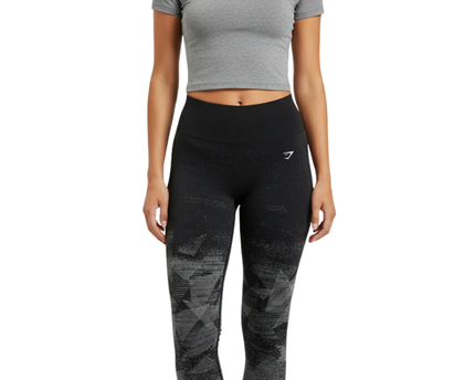 Gymshark Black/Grey Geo Seamless Leggings