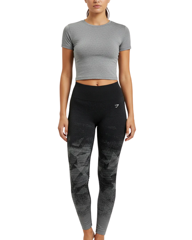 Gymshark Black/Grey Geo Seamless Leggings