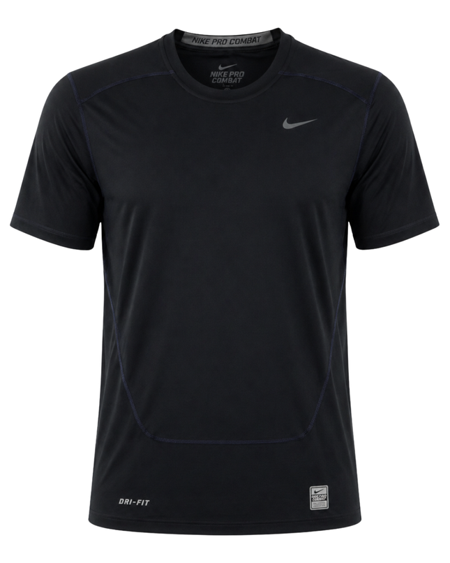 Nike Black Pro Combat Dri-FIT Compression Sports T-Shirt