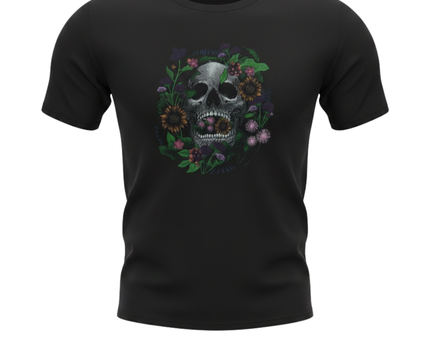 Jacamo Black Skull & Floral Graphic T-Shirt