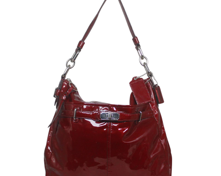 Coach Red Patent Leather Turnlock Shoulder Bag