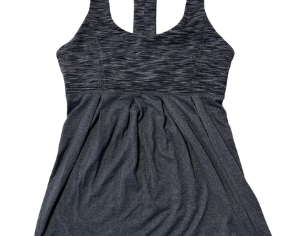 Lululemon Grey Space Dye Pleated Racerback Athletic Tank Top