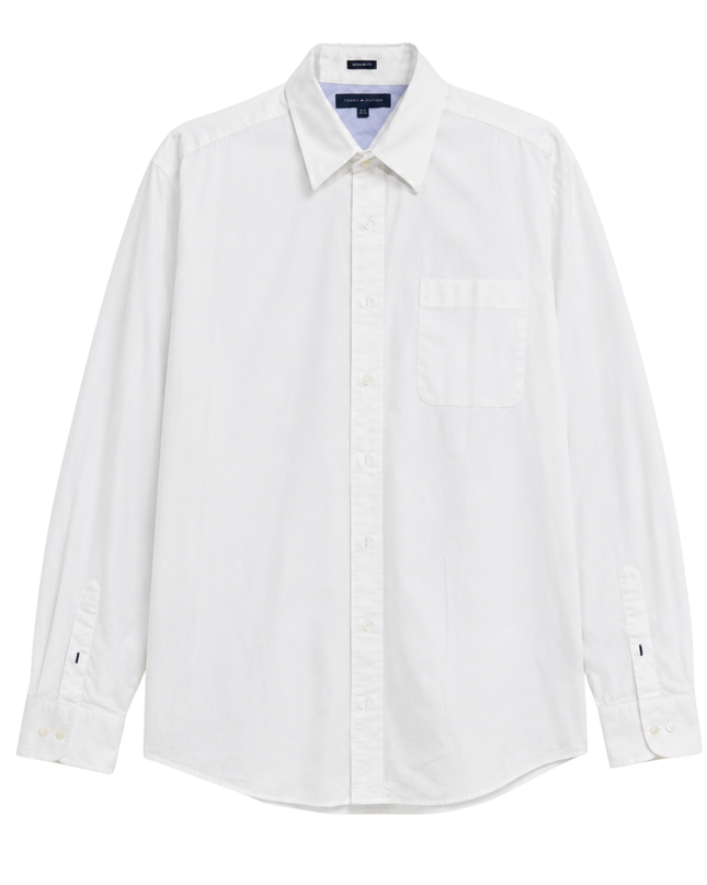 Tommy Hilfiger White Regular Fit Long Sleeve Button-Down Shirt